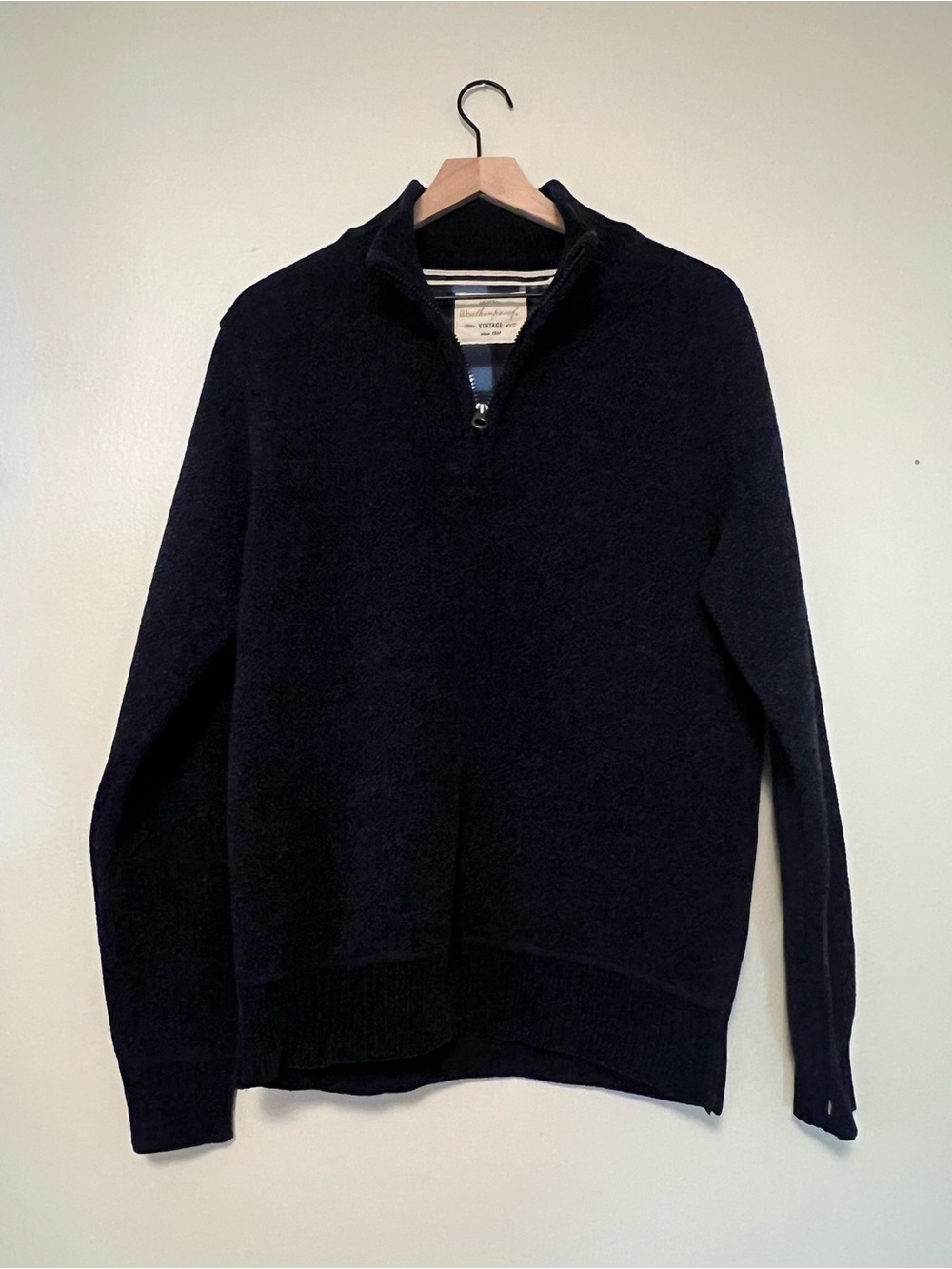 Weatherproof vintage Men's Zip Mock Collar Sweater in Navy